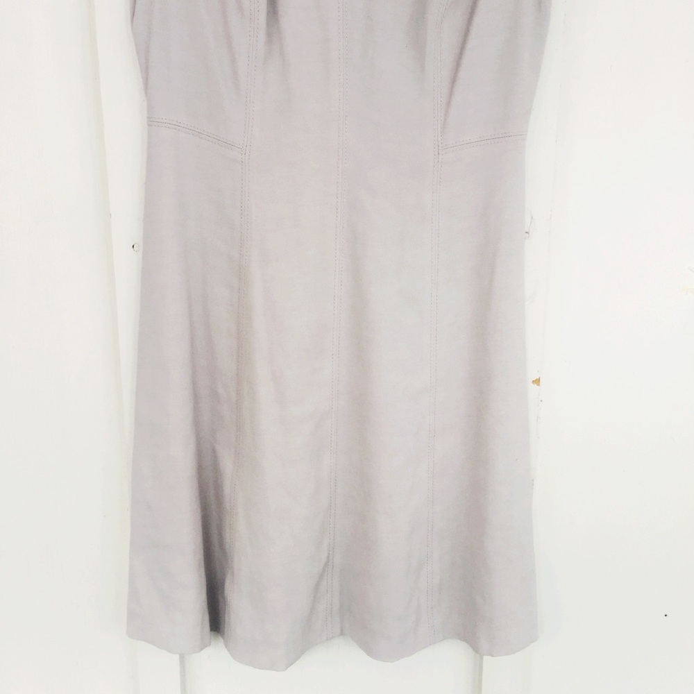 Rebecca Taylor Gray Dress w/Leather Sleeves - Picture 5 of 8